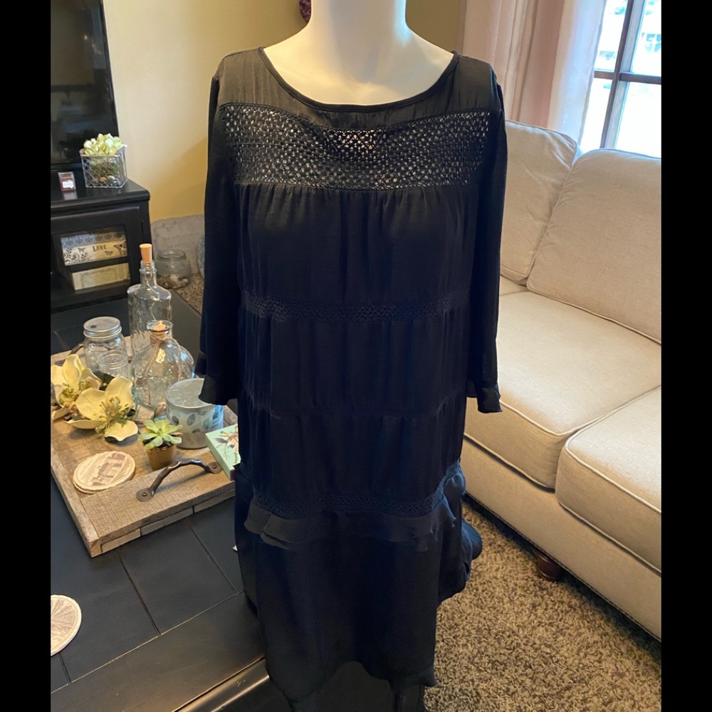Black lined dress 32” long